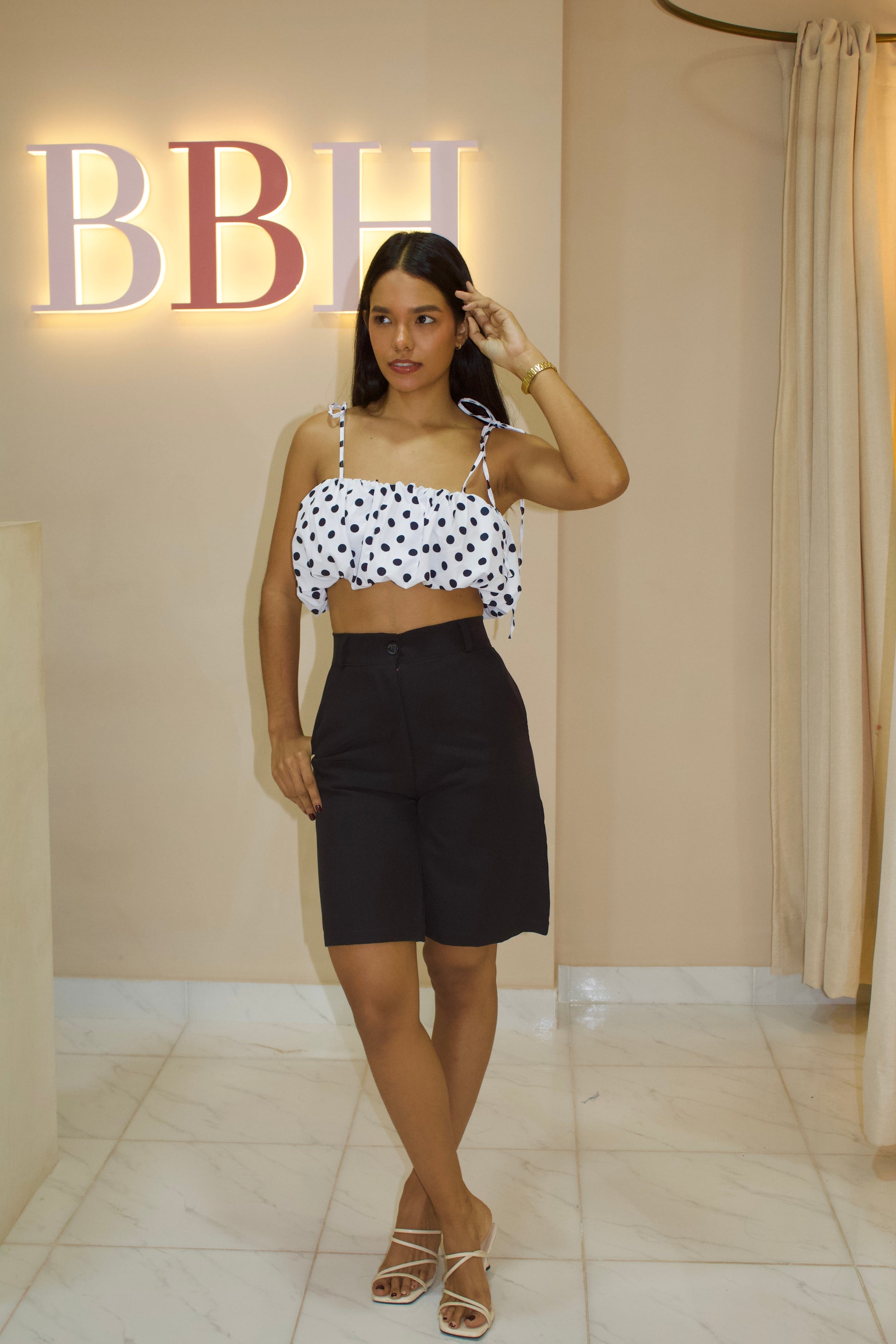 Top Kendall Blanco/negro