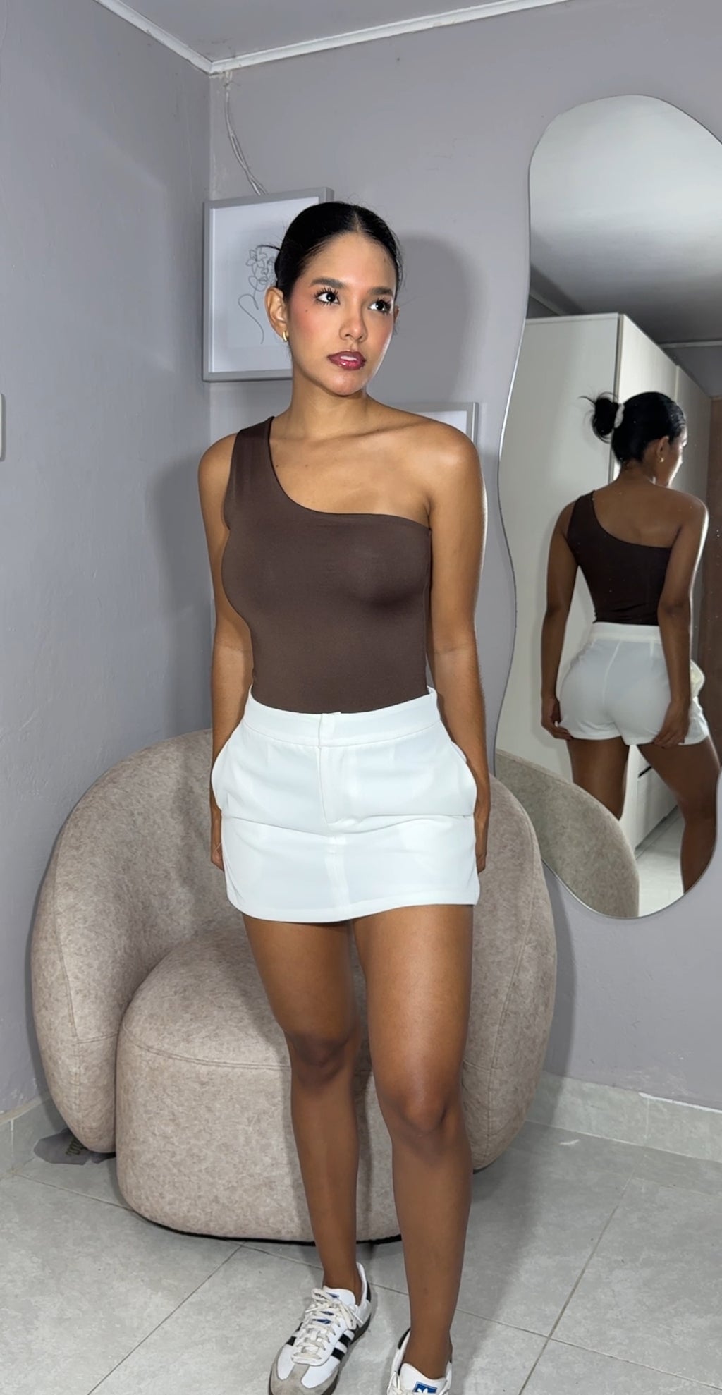 Falda Short Blanco hueso