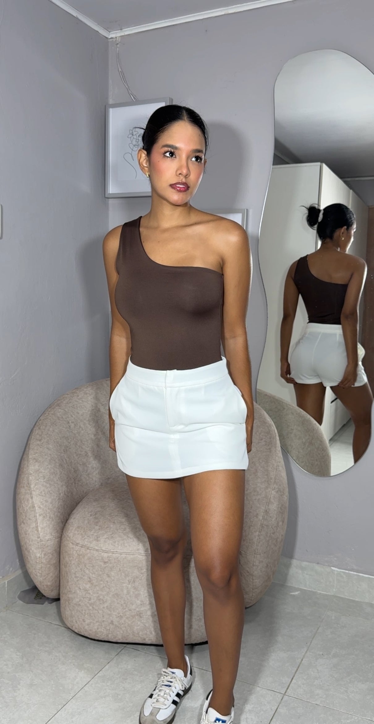 Falda Short Blanco hueso