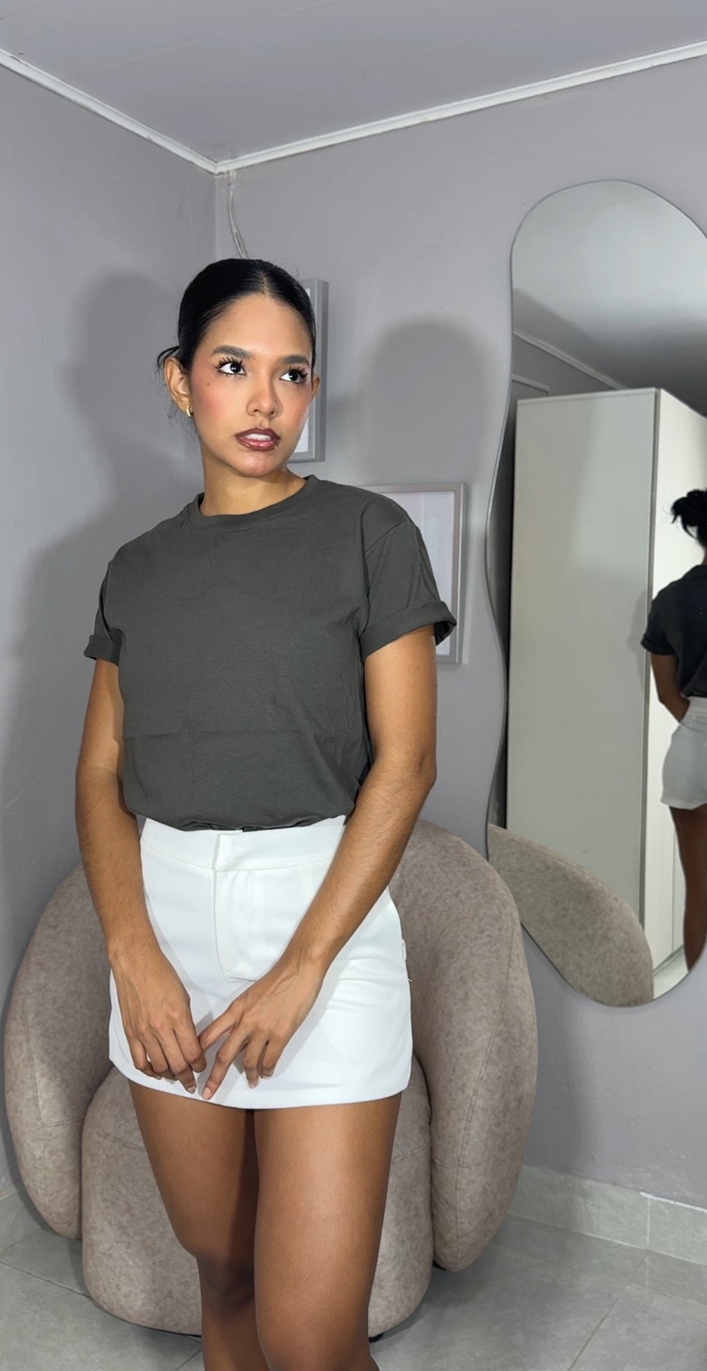 Camisa Basica Gris Oscuro